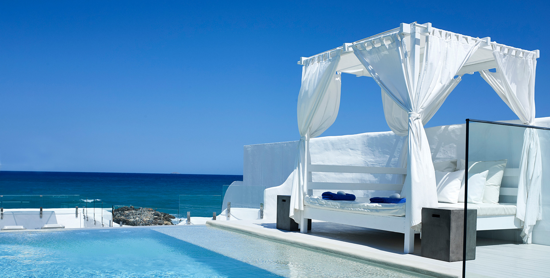 Knossos Beach Two Bedroom Spa Suite Water Front Private Pool terrace pool and gazebo